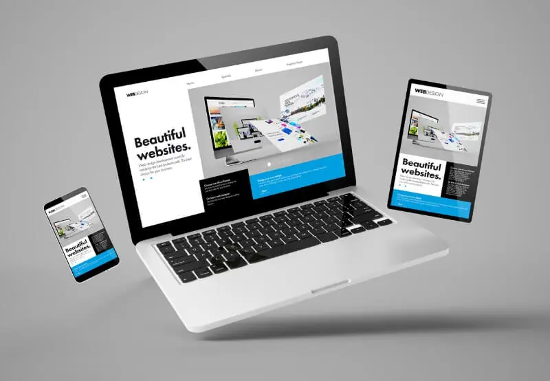 responsive website on desktop, tablet, and mobile