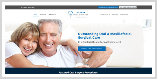Jackson Oral Surgery dental website landing page