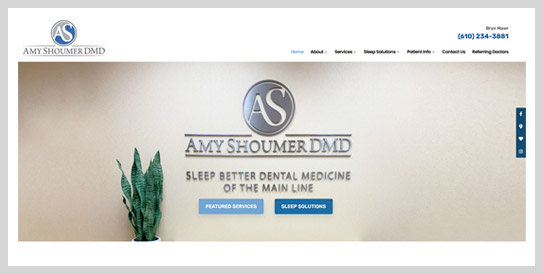 Amy Shoumer dental website landing page screenshot