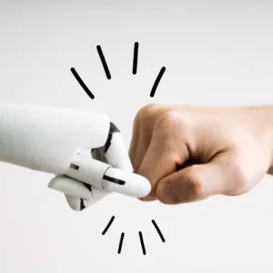 Human AI fist bump