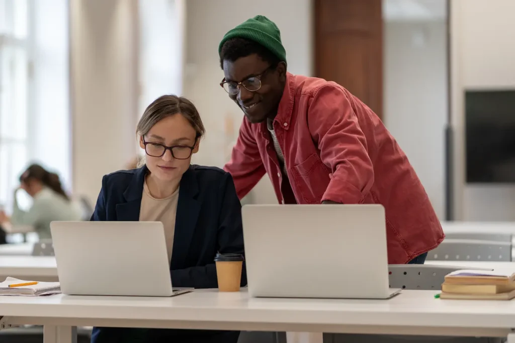 people looking at computers